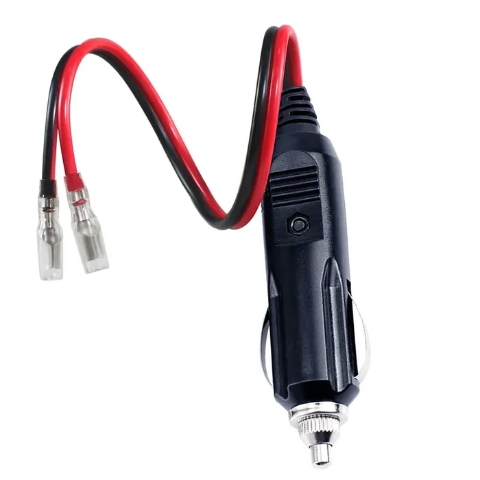 [1Pack] 12Volt Replacement Cigarette Lighter Male Plug With Leads – Car Adapter Dc Battery Charger Kit Connectors Cigar Plugs Power Supply Accessories Heavy Duty Cord Auto Cable Led Light 15Amp