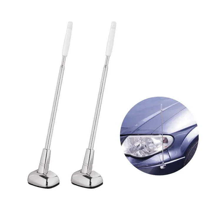 2-Pack Car Bumper Corner Antenna Pole Adjust Driving Parking Marker Protector For Green Hand In Driving Fit Universal Car Hypers