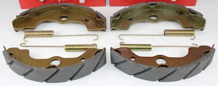 (2 Sets) Quality Water Grooved Front Brake Shoes & Springs For Honda 1988-2000 Trx 300 Fourtrax (4X4 Only)