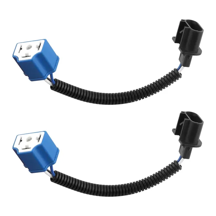 2Pcs 7 Inch Led Headlight Connector Pigtail,H13 To H4 Adapter Headlight Socket,Heat Resistant Headlight Wiring Harness Compatible With Jeep Wrangler Jk Tj Car Accessories