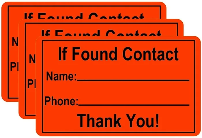 3-Pack Orange Bright Orange If Found Contact Info Sticker, Includes Lines For One Phone Number (If Lost Waterproof Kayak And Canoe Decal (3 X 2 Inch)