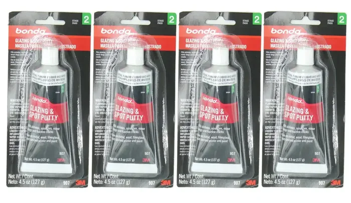3M Bondo 907 Glazing And Spot Putty – 4.5 Oz, 4 Pack