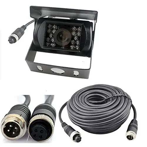 4Pin 18 Led Ir Night Vision Ccd Car Rear View Parking Reverse Camera + 4 Pin Connector Extension Cable For 12V/24V Bus Truck Tra