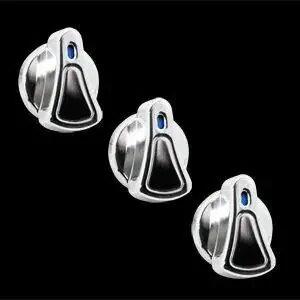 99-04 Mustang Polished Mustang Billet A/C Knobs Green