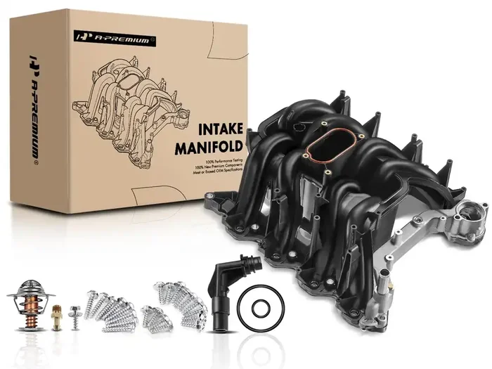 A-Premium Upper Intake Manifold With Gaskets Thermostat Kits Compatible With Ford E/F Series, E150, E250, E350, E450, F150, F250, F350, Excursion, Expedition, 5.4L V8, Replace 2L1Z-9424-Aa