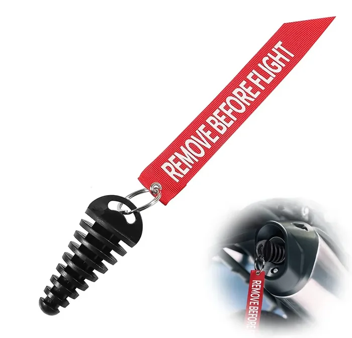Almocn Muffler Exhaust Wash Plug 0.6‘-1.5‘ Wash Plug With Streamer For Motorcycle Bike 2 Stroke Rubber Exhaust Silencer, Black