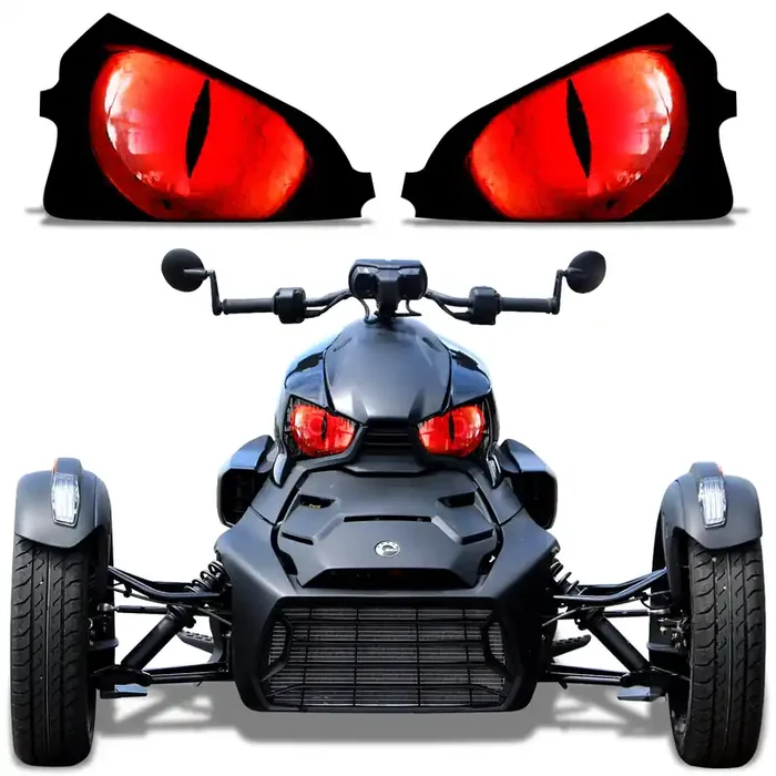 Amr Racing Roadster Headlight Eye Graphics Decal Cover Compatible With Can-Am Ryker 2019-2022 – Eclipse Red, Amr22375