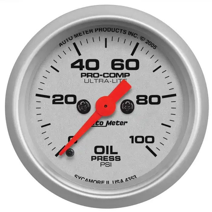 Autometer Ultra-Lite Series 2 1/16″ 0-100 PSI Oil Pressure Gauge
