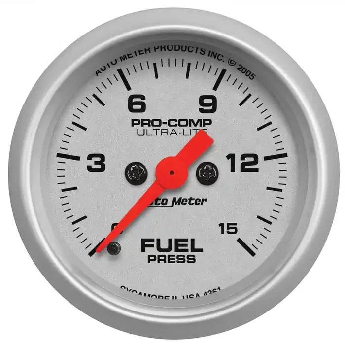 Autometer Ultra-Lite Series 2 1/16″ 0-15 PSI Fuel Pressure Gauge