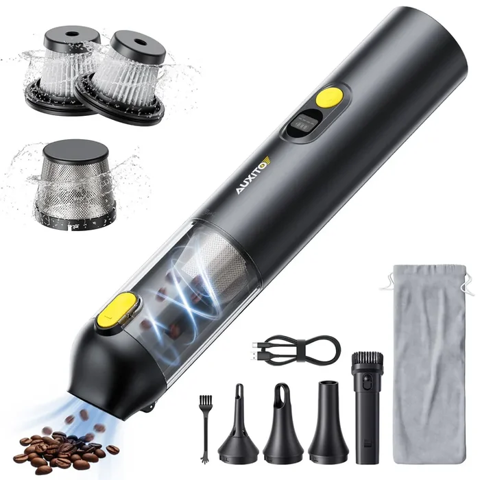 Auxito Car Vacuum – Portable Cordless Vacuum For Car 14000Pa Powerful Suction, Handheld Vacuum Blow & Suction 2 In 1, Small Car