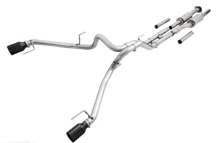 AWE 3015-33106 0FG Exhaust for 17-20 Ford Raptor (Resonated Peformance Cat-back) – Diamond Black 5″ Tips