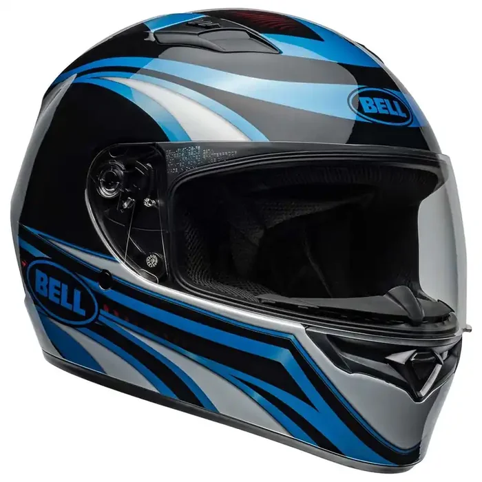 Bell Qualifier Full-Face Motorcycle Helmet (Gloss Conduit Blue/Black – Large)