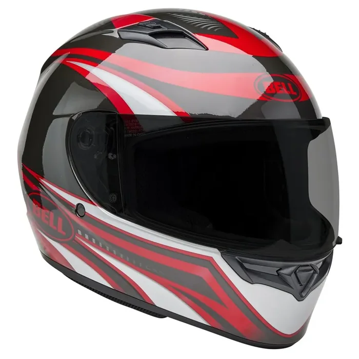 Bell Qualifier Full-Face Motorcycle Helmet (Gloss Conduit Red/Silver – Large)