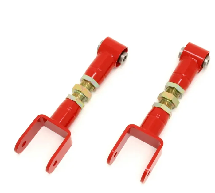 BMR 79-04 Mustang Upper Adjustable Control Arms with Spherical Bearings (Red)