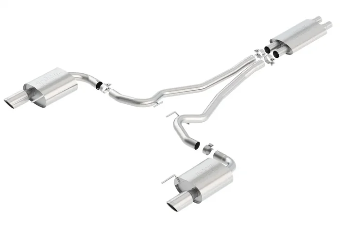 Borla 2.5″ Cat-Back Exhaust System – Touring – 4″ Stainless Steel Tips (2015-2017 Mustang GT) – 140589