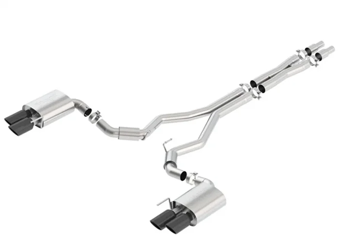 Borla 3″ Cat-Back Exhaust System – S-Type – 4″ Black Chrome Tips (2018-2023 Mustang w/o Active Exhaust) – 140745BC