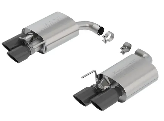 Borla Axle-Back Exhaust System – S-Type – Stainless Black Tips (2018-2023 Mustang) – 11951BC