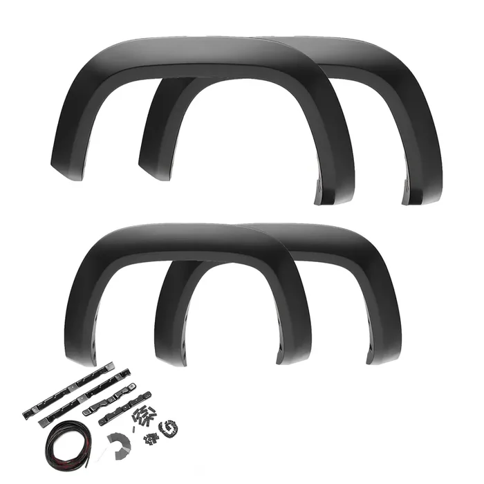 Bushwacker Extend-A-Fender Extended Front & Rear Fender Flares 4-Piece Set, Black, Smooth Finish 50904-02 Fits 2002-2008 D