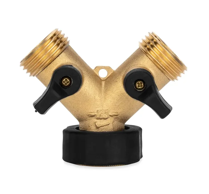 Camco Solid Brass Water Wye Valve- Easy Grip Valve Handles And Simple Water Hose Connection Csa Low Lead Certified – (20123)