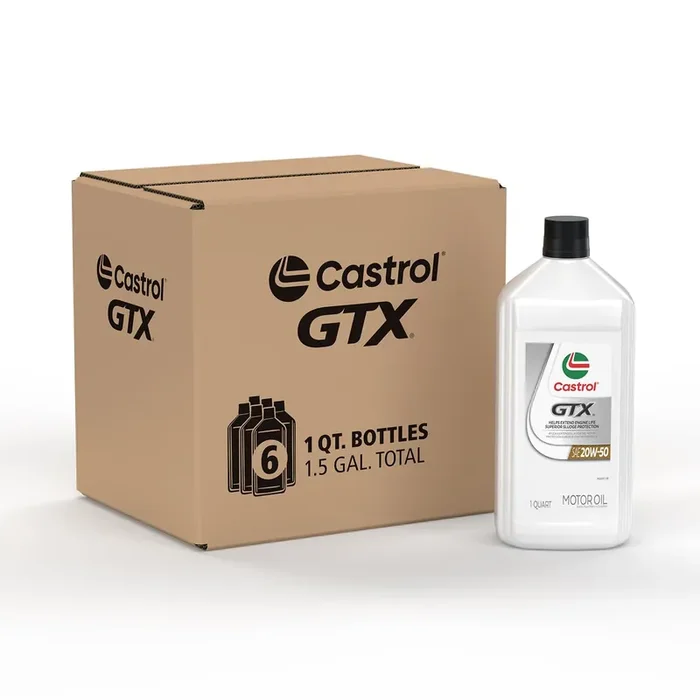 Castrol Gtx 20W-50 Conventional Motor Oil, 1 Quart, Pack Of 6