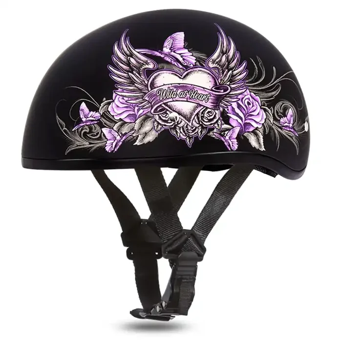 Daytona Helmets Half Skull Cap Motorcycle Helmet – Dot Approved [Wild At Heart] [Xs]