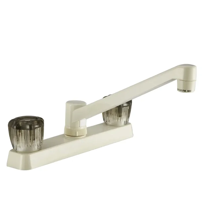 Dura Faucet Df-Pk600S-Bq Rv Kitchen Sink Faucet With Smoked Acrylic Knobs (Bisque Parchment)