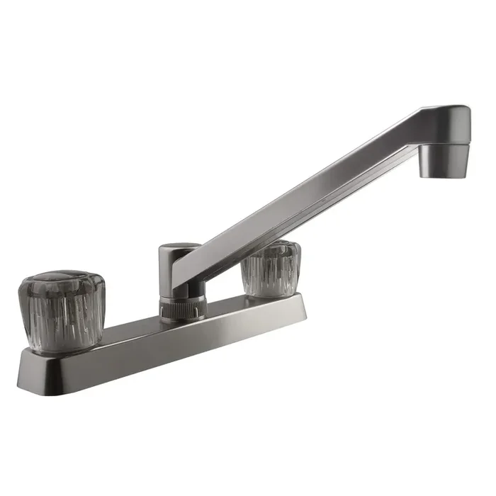 Dura Faucet Df-Pk600S-Sn Rv Kitchen Sink Faucet With Smoked Acrylic Knobs (Brushed Satin Nickel)