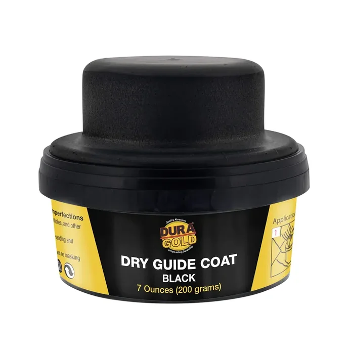 Dura-Gold Premium Black Dry Guide Coat Kit, 7 Ounces (200 Grams) – Powder That Instantly Highlights Auto Bodyshop Repair Surface Imperfections, Identify Body Filler Pinholes, Sanding Scratches Defects