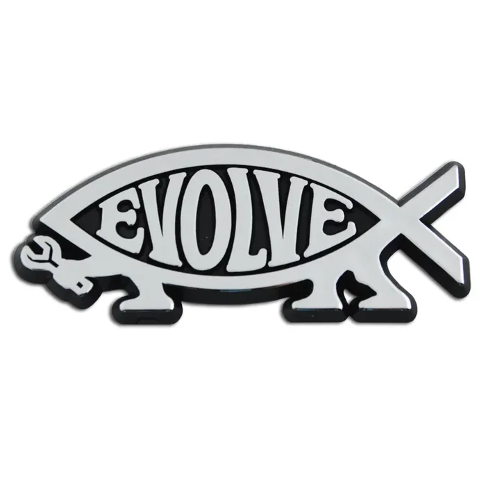 Evolvefish Plastic Auto Emblem – [Silver][5‘‘ X 2‘‘]