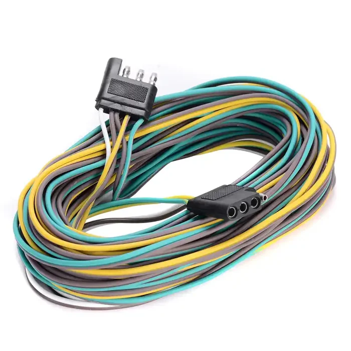 Exerauo Trailer Wiring Harness Kit, 4 Pin Flat 4 Wire Trailer Wiring Connector, 25Ft & 4Ft Wishbond Trailer Light Kit 4 Wire Plu