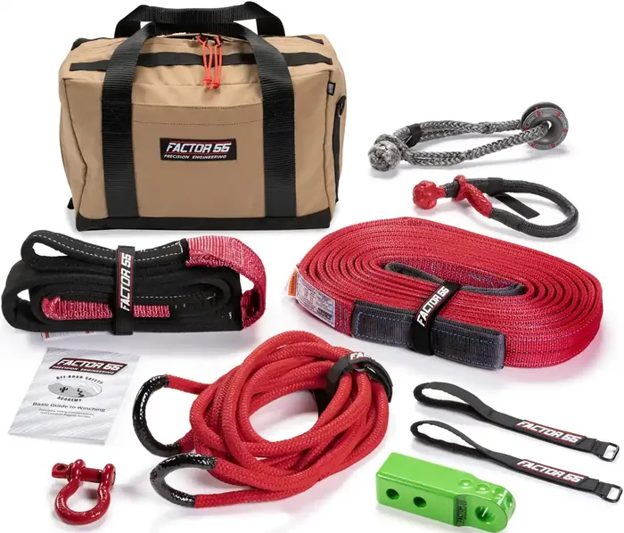 Factor 55 Hemingway Winch Tow Kit For Utv, Full Recovery Kit For All Utvs – Green