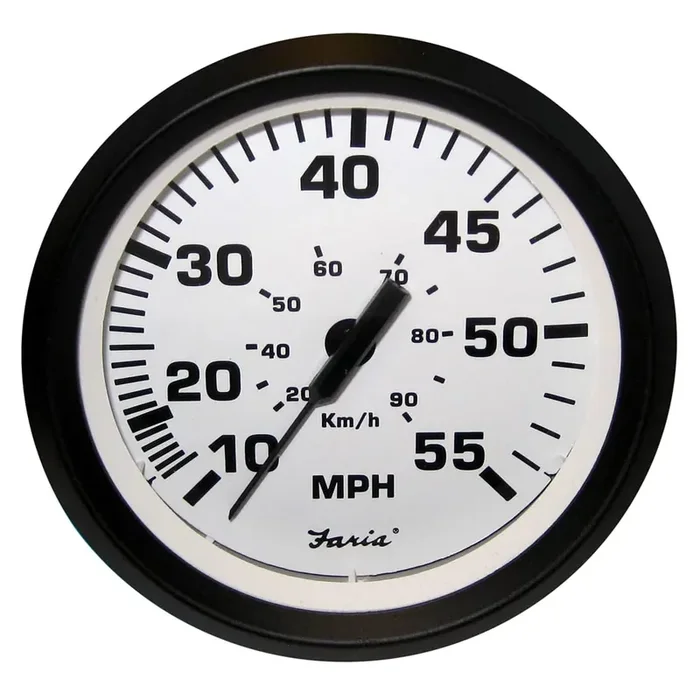 Faria 32909 Euro Speedometer Gauge 4‘‘ – White, 55 Mph , Beige