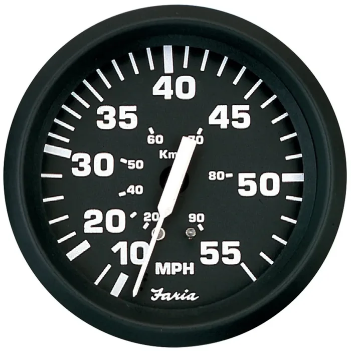 Faria Beede Instruments 32810 Faria Euro Black 4‘‘ Speedometer 55Mph Mechanical
