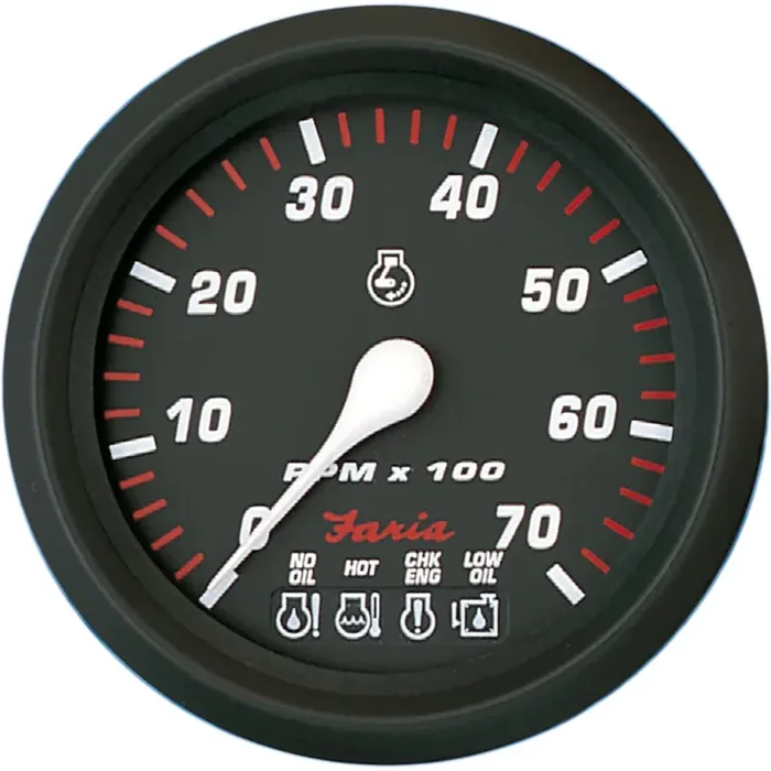 Faria Beede Instruments Faria 34650 Pro Tachometer 7000 Rpm With Systemcheck Indicator – Red, 4‘‘