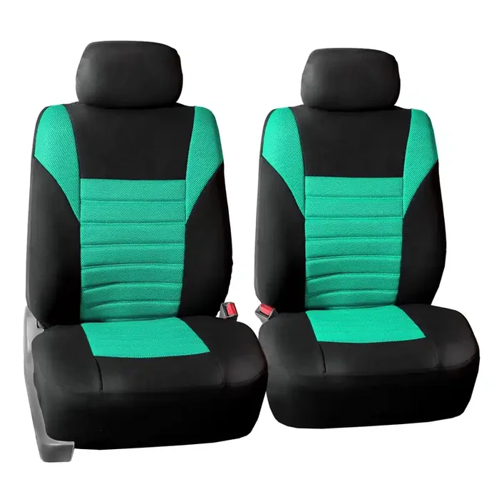Fh Group Front Set Premium Mint 3D Air Mesh Car Seat Covers For Low Back Car Seats With Removable Headrest, Universal Fit, Airba