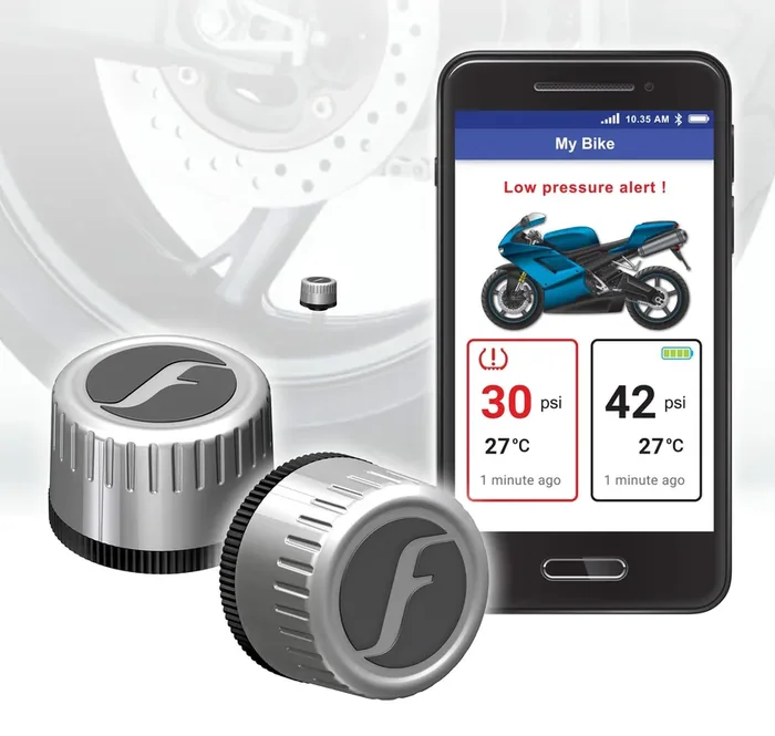 Fobo Bike 2 Tire Pressure Monitoring System (Silver) – External Monitor, Bike Tire, Temperature Sensor, Wireless, For Smart Bike