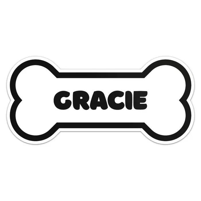 Gracie Dog Name Sticker – Waterproof Vinyl Decal For Car Bumper, Laptop, Water Bottle, Wall, And Window, Size – 6‘‘ Longer Side