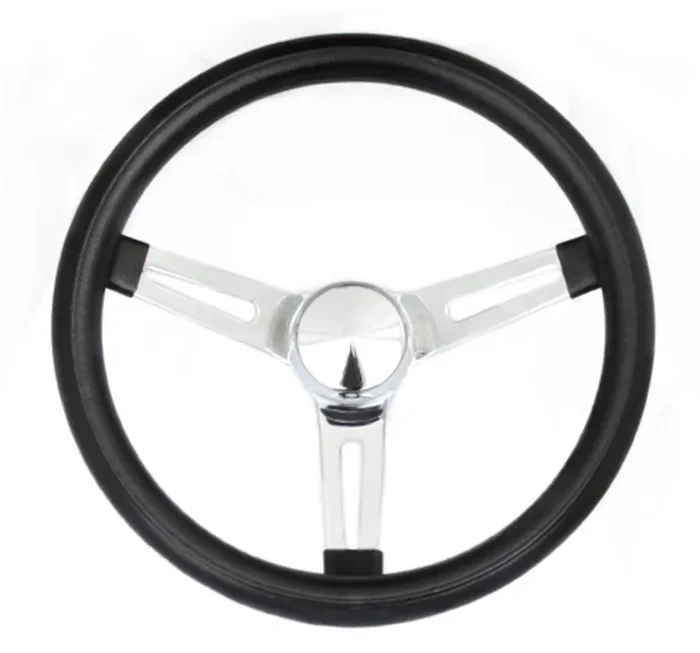 Grant 8546 Classic Series 13.5 Inch Black 3-Slotted Chrome Spokes Steering Wheel