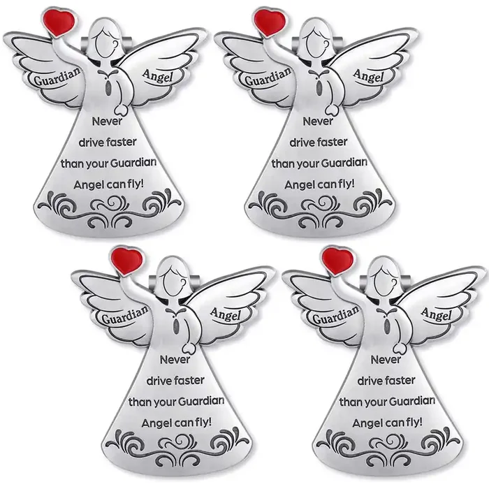 Guardian Angel Sun Visor Clip Never Drive Faster Fun Car Accessories Car Stuff For Teens Christian Car Visor Clip Angel Visor Cl