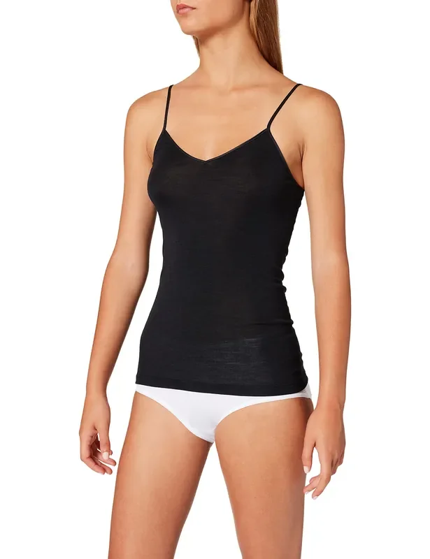 Hanro Women‘S Woolen Silk Cami, Black, Large