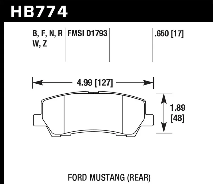 Hawk Performance 2015+ Mustang HP-Plus Brake Pads (Rear-V6/EcoBoost/GT 2015-2017)