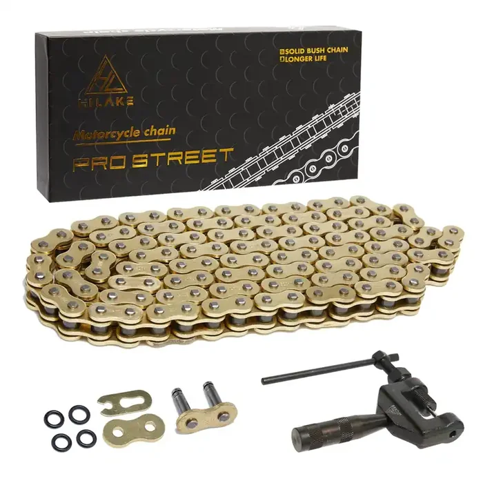 Hilake 520 Motorcycle Chain 114 Links O-Ring With Connecting Master Link And Chain Breaker Heavy Duty Drive Chain For Motorcycle Atv Utv Dirt Bike Quad Side By Side