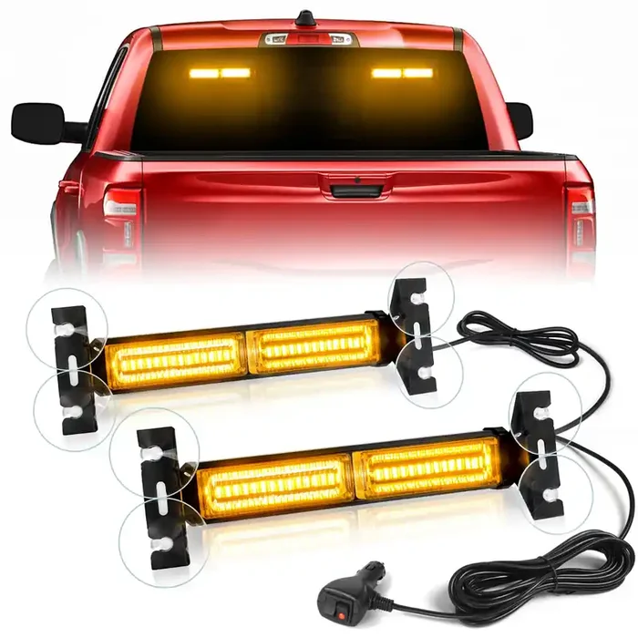 Hlauto 1002L Emergency Strobe Traffic Advisor Light Bar 40Led Dash Safety Warning Flashing Front/Rear Windshield Visor Light Fo