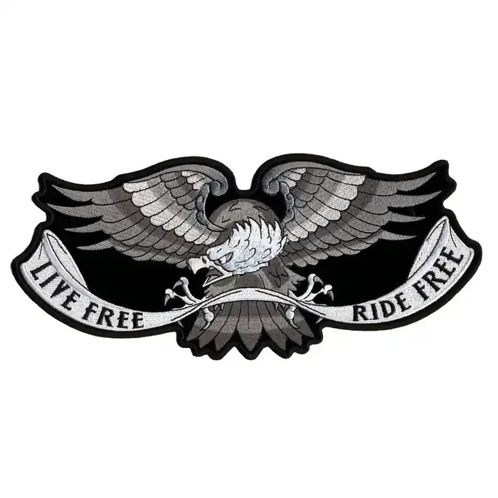 Hot Leathers Live Free Eagle Patch (11‘‘ Width X 5‘‘ Height)