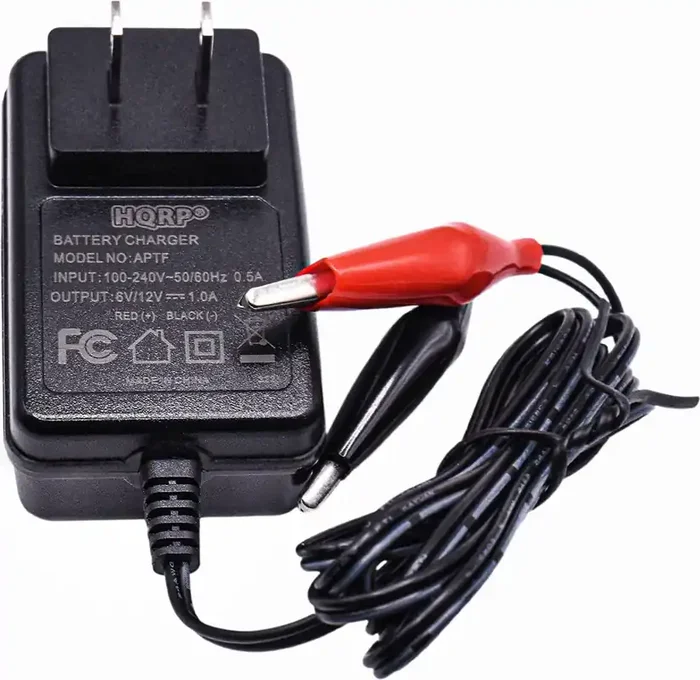 Hqrp Fully Automatic 6V / 12V Sealed Lead Acid Smart Battery Charger Sla Maintainer Compatible With Car Truck Motorcycle, Alligator Clips