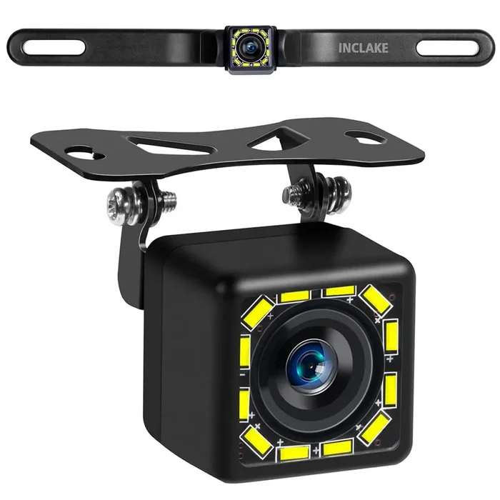Inclake Car Backup Camera, Rear View Camera Ultra Hd 12 Led Night Vision, Waterproof Reverse Camera 140 Wide View Angel With Mul
