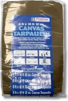 Intex Supply K-Ct0810B 12 Oz. Tan-Brown Canvas Tarp – 8 X 10 In.