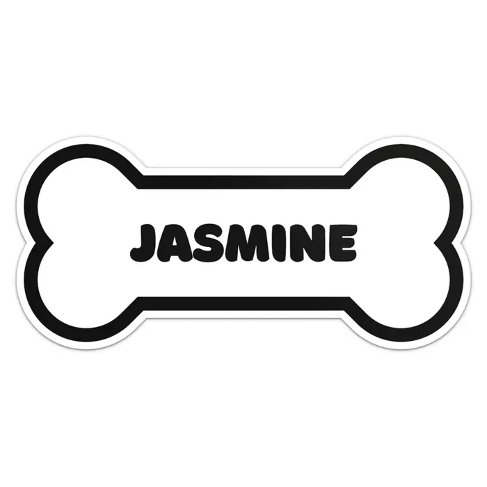 Jasmine Dog Name Sticker – Waterproof Vinyl Decal For Car Bumper, Laptop, Water Bottle, Wall, And Window, Size – 3‘‘ Longer Side