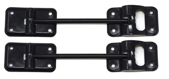 Jsp Manufacturing Black Plastic 6” T-Style Entry Door Catch Latch Holder For Rv Camper Trailer Cargo Hatch Assembly Kit (2)