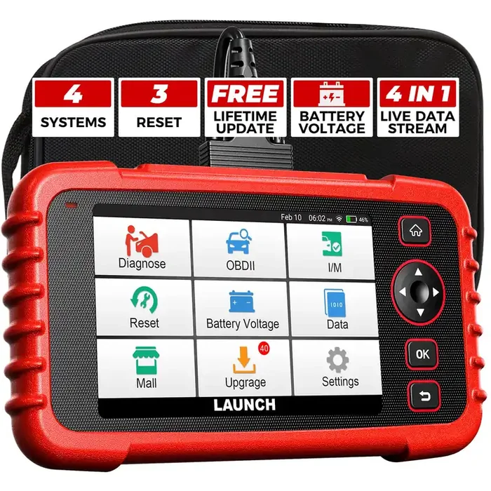 Launch Obd2 Scanner Crp123X Car Scanner, 2024 Lifetime Free Update Diagnostic Scan Tool With 3 Reset Sas/Throttle/Oil Reset, Abs
